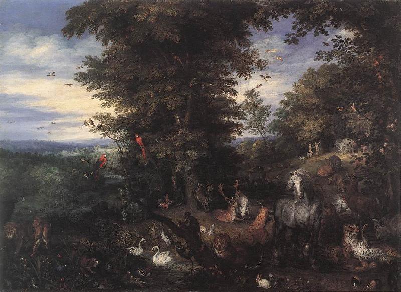 BRUEGHEL, Jan the Elder Adam and Eve in the Garden of Eden Sweden oil painting art
